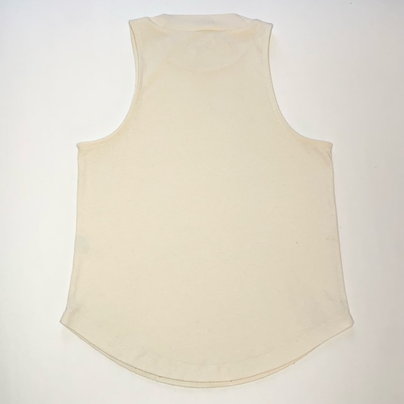 Vintage Madewell Ivory Relaxed Fit Mock Turtleneck Sleeveless Tank Top - Picture 6 of 8